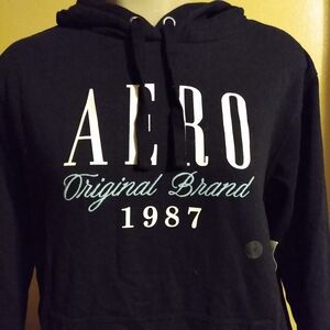 Aeropostale original blend 1987 black pullover hoodie size medium brand new